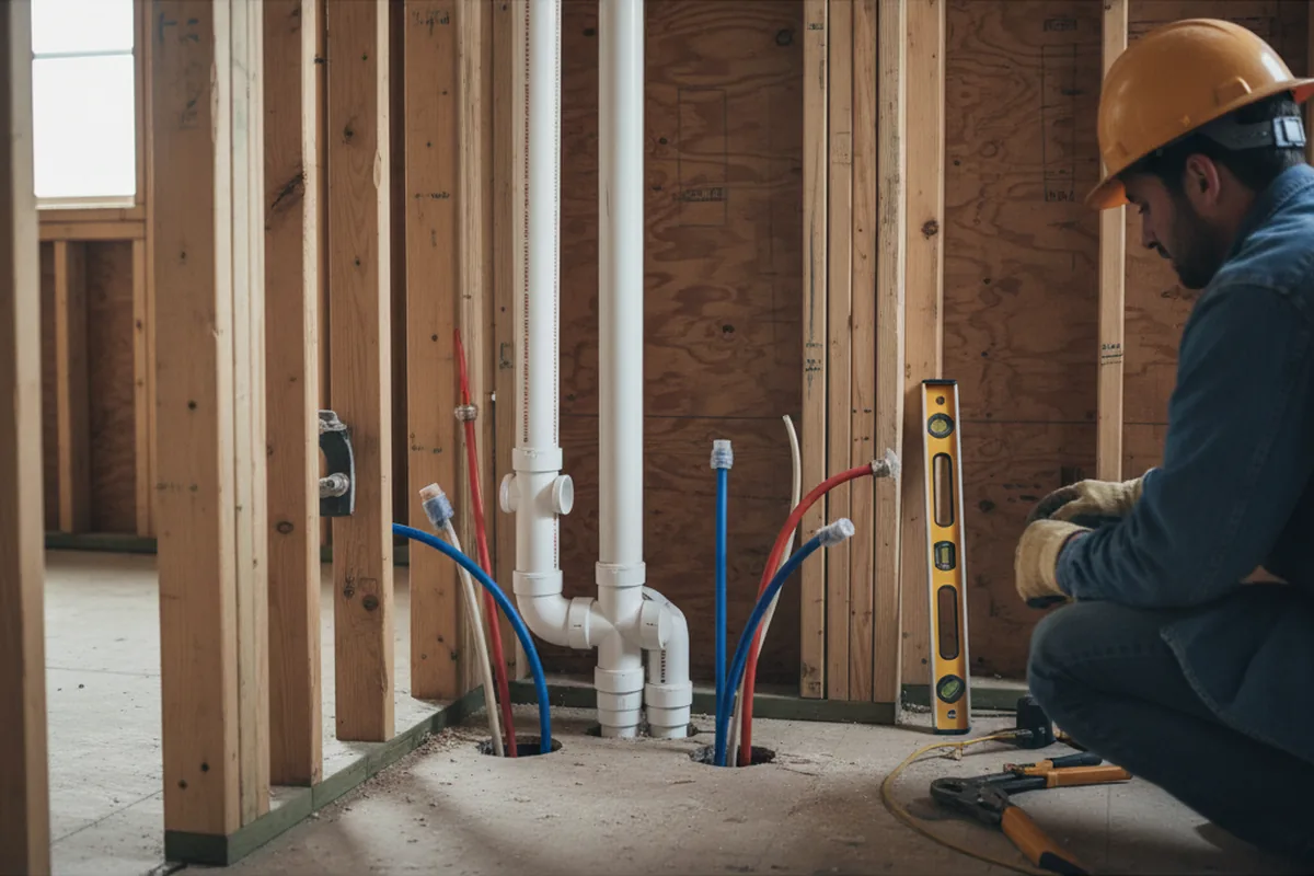 Drain and supply rough-in during Drain Cleaning in Shepherdstown